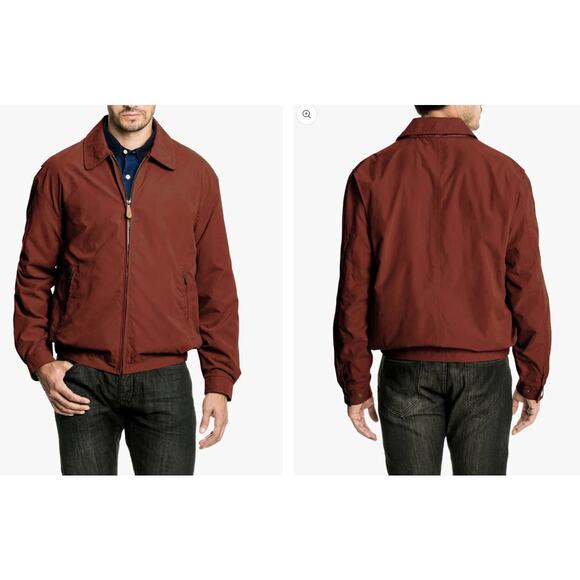 NEW London Fog Men's Medium Auburn Lightweight Golf Jacket  Chili Red - Picture 1 of 14